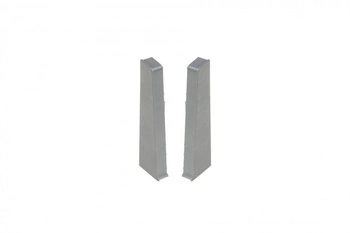 Zaślepki para do listwy przypodłogowej Hi Line 23,4x75mm 1kpl=2szt(L+P) Cezar Aluminium szczotkowane Matowe