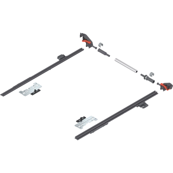 MERIVOBOX Stabilizacja boczna, dł.=400 mm, KB=1400 mm, pełen wysuw, do przycięcia