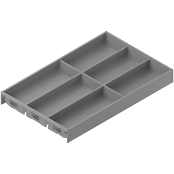 AMBIA-LINE  wkład na sztućce do szuflady standardowej, do MERIVOBOX, tworzywo sztuczne/stal, 6 przegródka na sztućce, dł.=500 mm, szerokość=300 mm