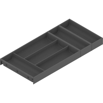 AMBIA-LINE  wkład na sztućce do szuflady standardowej, do LEGRABOX/MERIVOBOX, tworzywo sztuczne/stal, 6 przegródka na sztućce, dł.=650 mm, szerokość=300 mm