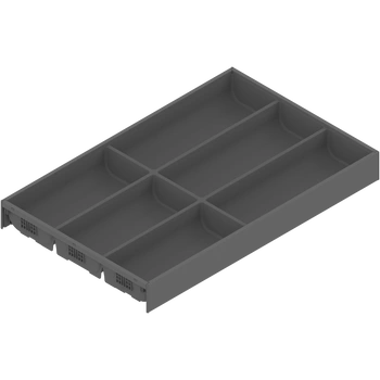 AMBIA-LINE  wkład na sztućce do szuflady standardowej, do LEGRABOX/MERIVOBOX, tworzywo sztuczne/stal, 6 przegródka na sztućce, dł.=500 mm, szerokość=300 mm