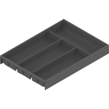 AMBIA-LINE  wkład na sztućce do szuflady standardowej, do LEGRABOX/MERIVOBOX, tworzywo sztuczne/stal, 4 przegródka na sztućce, dł.=450 mm, szerokość=300 mm