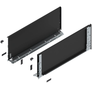 Bok szuflady LEGRABOX (za korpusem), wysokość F (241 mm), dł.=600 mm, lewy/prawy, do LEGRABOX pure