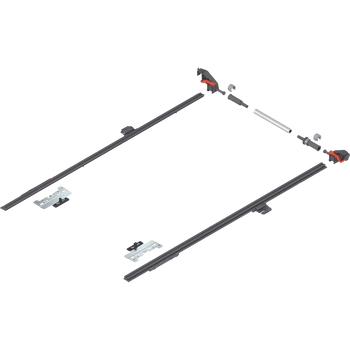 MERIVOBOX Stabilizacja boczna, dł.=650 mm, KB=1400 mm, pełen wysuw, do przycięcia