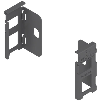 Uchwyt drewnianej ścianki tylnej LEGRABOX, wys. N (80 mm), prawy+lewy