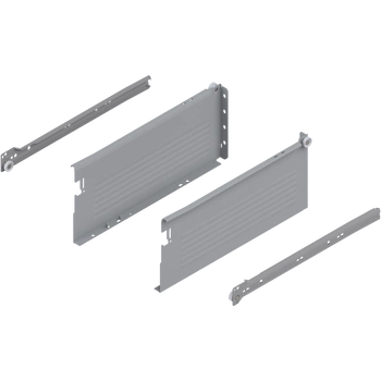 METABOX bok H (150 mm), Częściowy wysuw, 25 kg, dł.=350 mm, wersja na wcisk, lewy/prawy