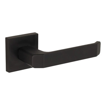 Klamka drzwiowa Fulla, szyld dzielony (26) kwadrat, czarny super mat GAMET DH22-26JK-L36-I