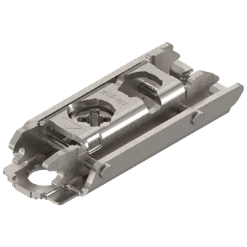 CLIP prowadnik, prosty, 0 mm, Stal, na wkręty do płyty wiórowej, RW: mimośród