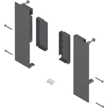 Mocowanie frontu MERIVOBOX , Wysokość E, do szuflady wewnętrznej z relingiem, lewe/prawe