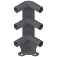 Narożnik szuflady tackowej do trzech relingów